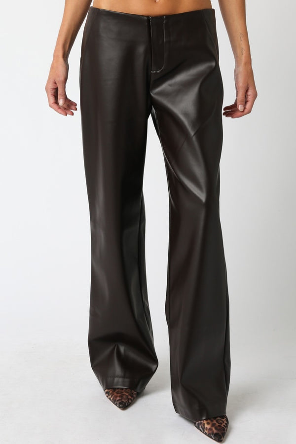 York Low Rise Bootcut Vegan Leather Pants