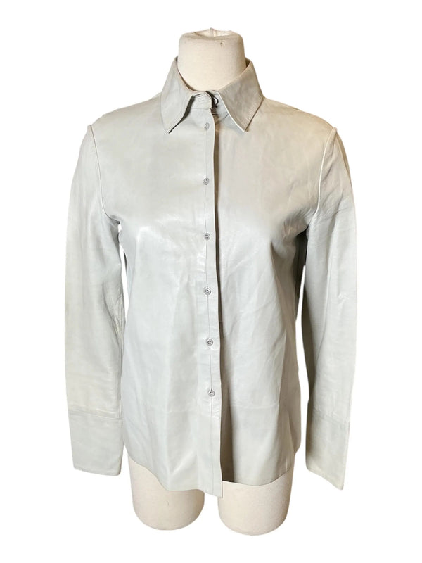 Vintage Y2K Louis Vuitton Leather Button down Collared shirt small