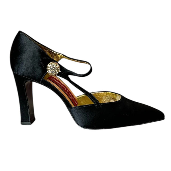 Vintage Andrea Pfister Couture Satin Mary Jane Heels