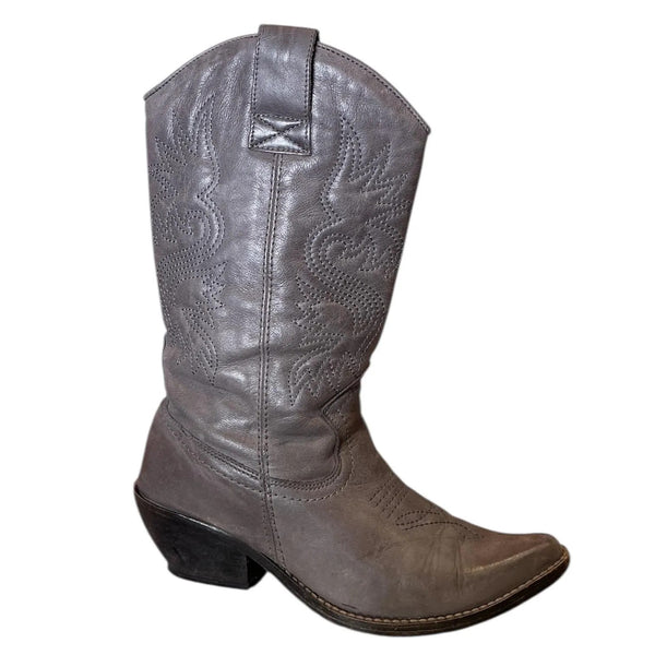 Vintage Y2K Topy Gray Rodeo Leather Western Cowgirl Boots 5.5/6