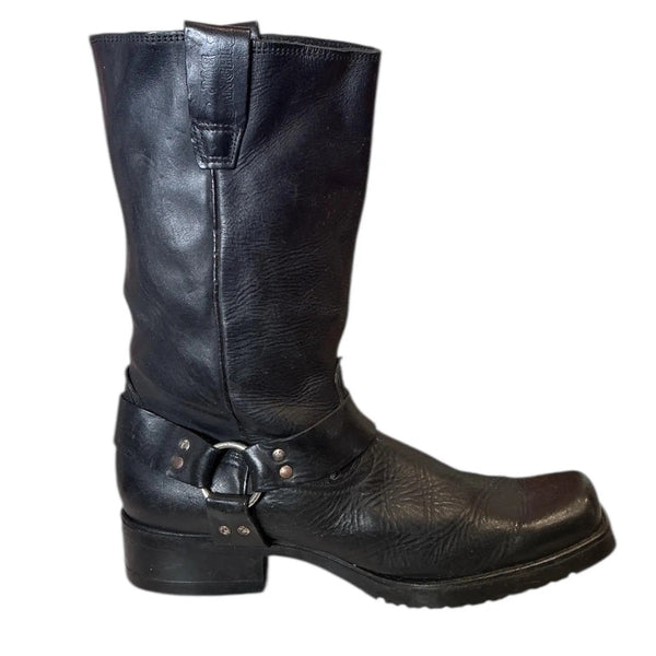 Vintage Y2K Joe Sanchez Buckle Rodeo Leather Western Motorcycle Boots 11/12
