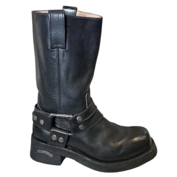 Vintage Y2K Sendra Buckle Rodeo Leather Western Motorcycle Boots 8