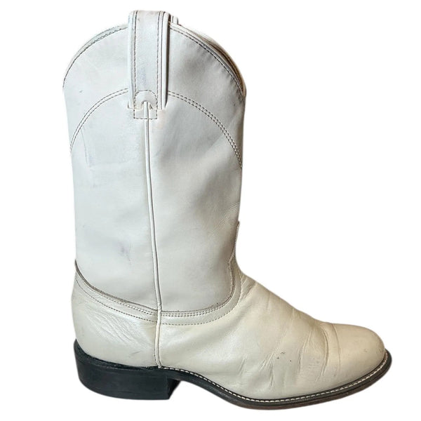 Vintage Y2K Laredo White Rodeo Leather Cowgirl Boots 7.5