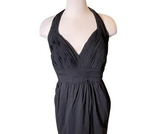 Vintage 80s fendi ruched jersey halter mini tulip dress M/L
