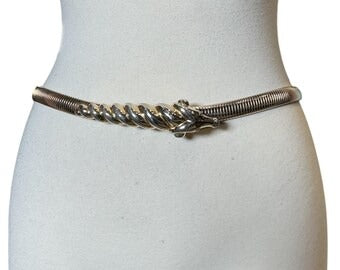 Vintage 80’s Judith Leather Ram Gold Stretch metal belt