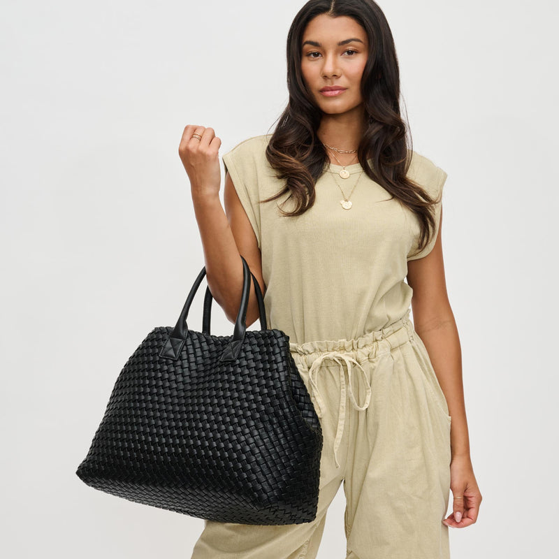 Ithaca Woven Intrecciato Vegan Leather Tote Bag