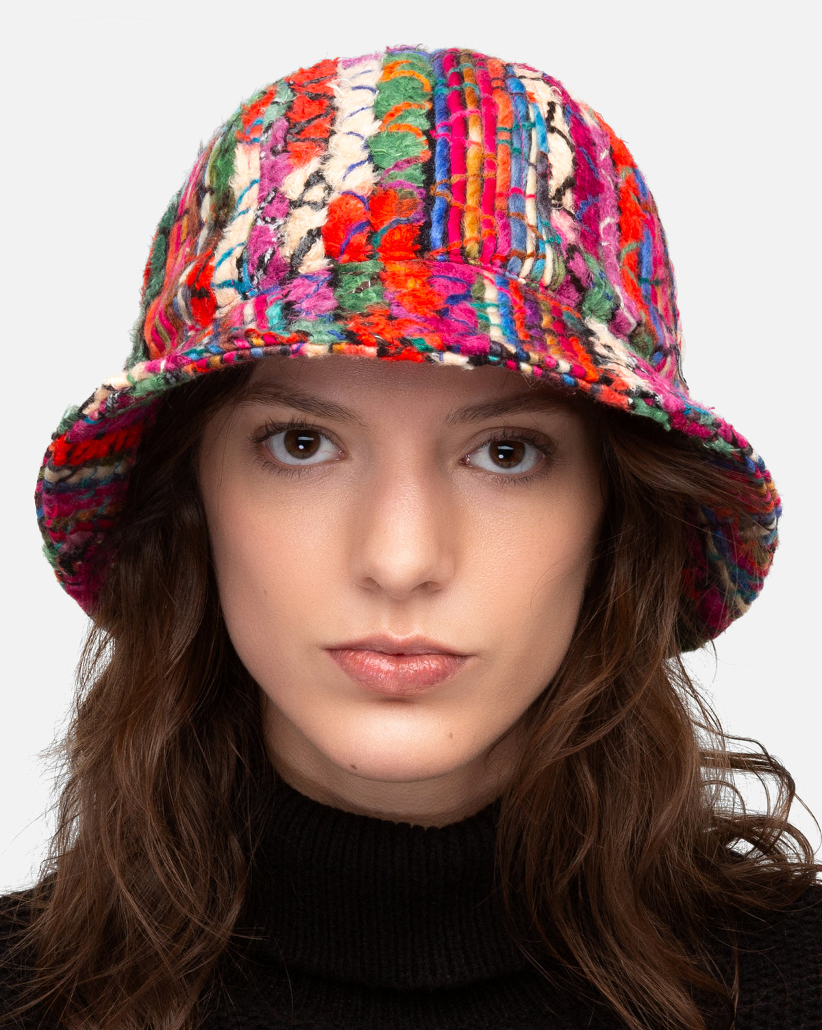 Wool Squiggly Knit Casual Bucket Hat