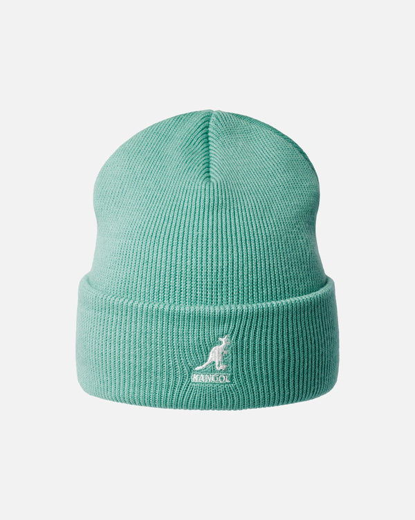 Acrylic Cuff Pull On Beanie Hat - Aqua