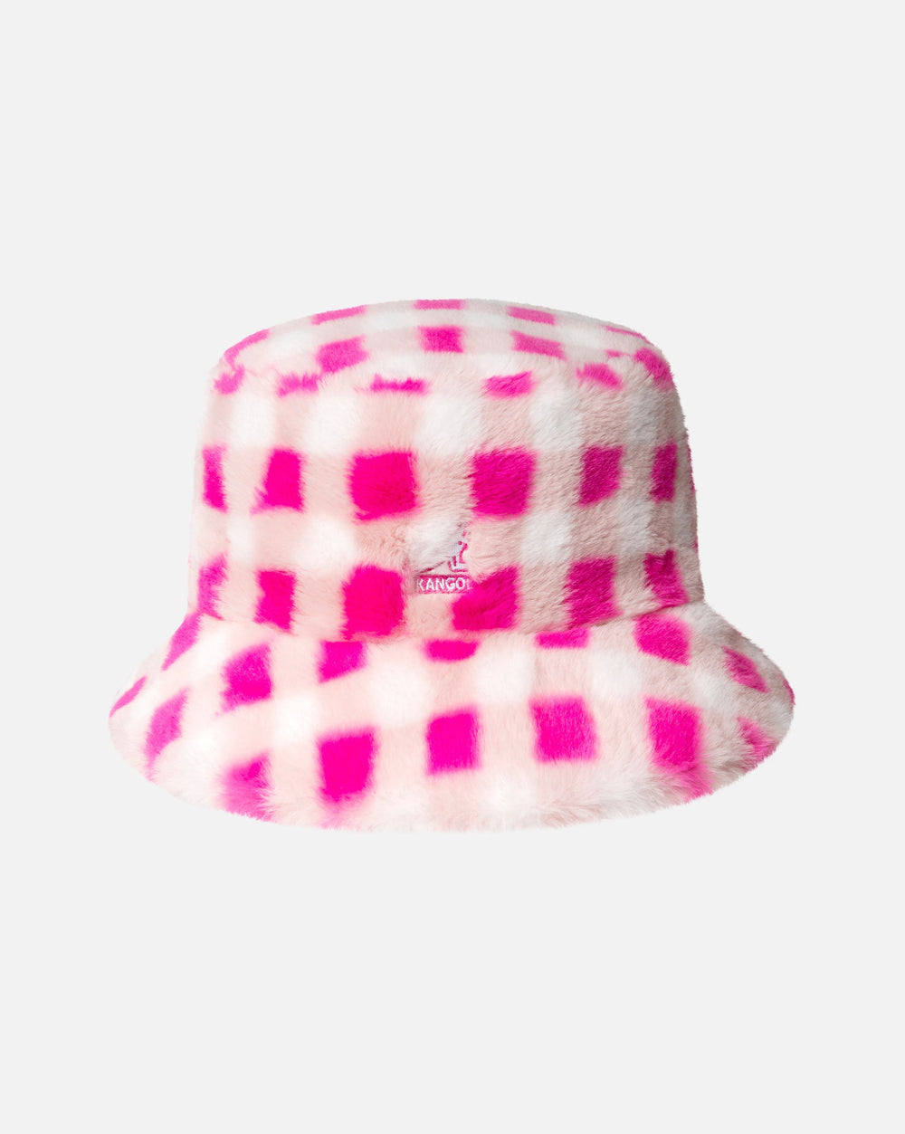 Faux Fur Bucket Hat - Pink Gingham – Mint Market display picture 1