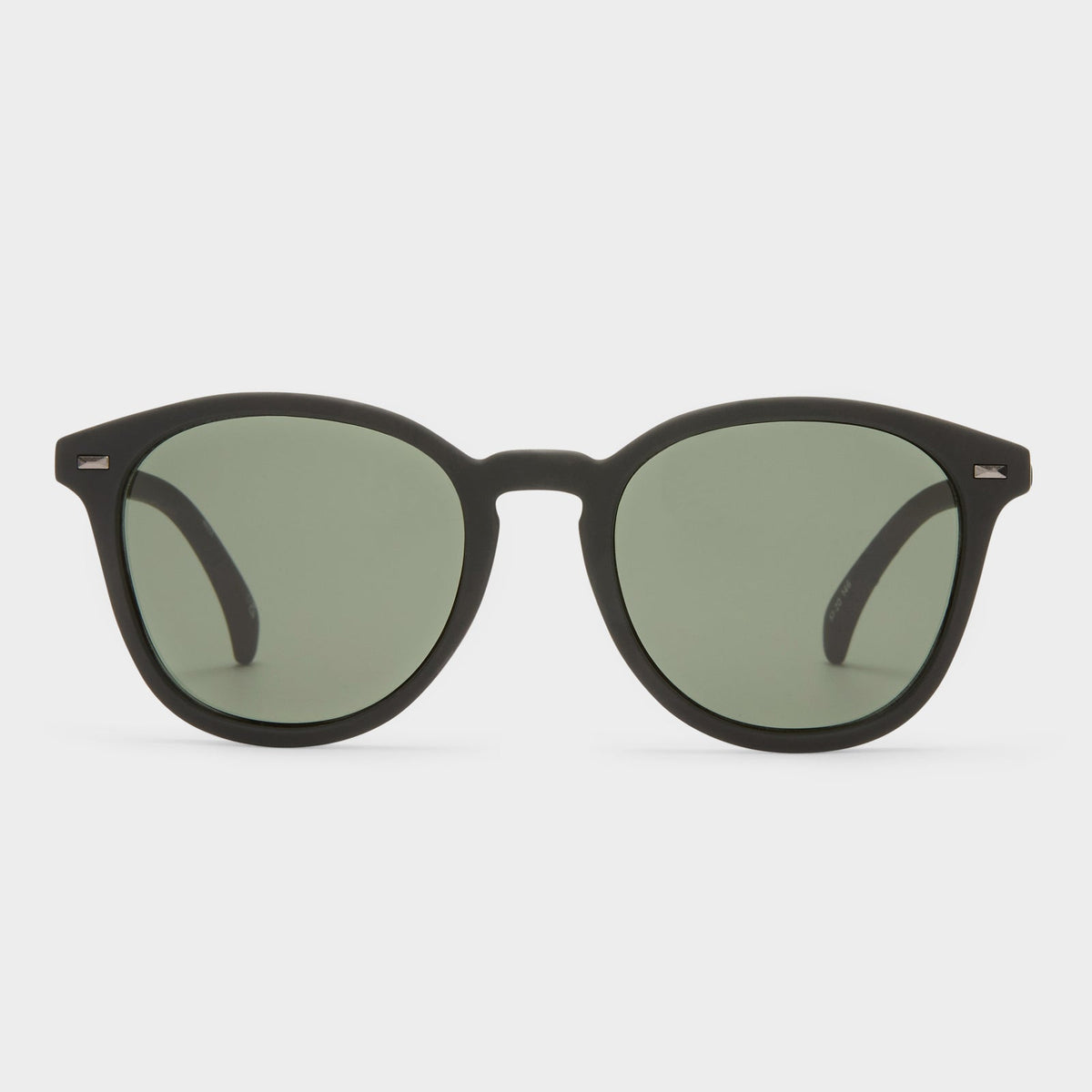 Bandwagon Unisex Round Matte Sunglasses - Black Rubber