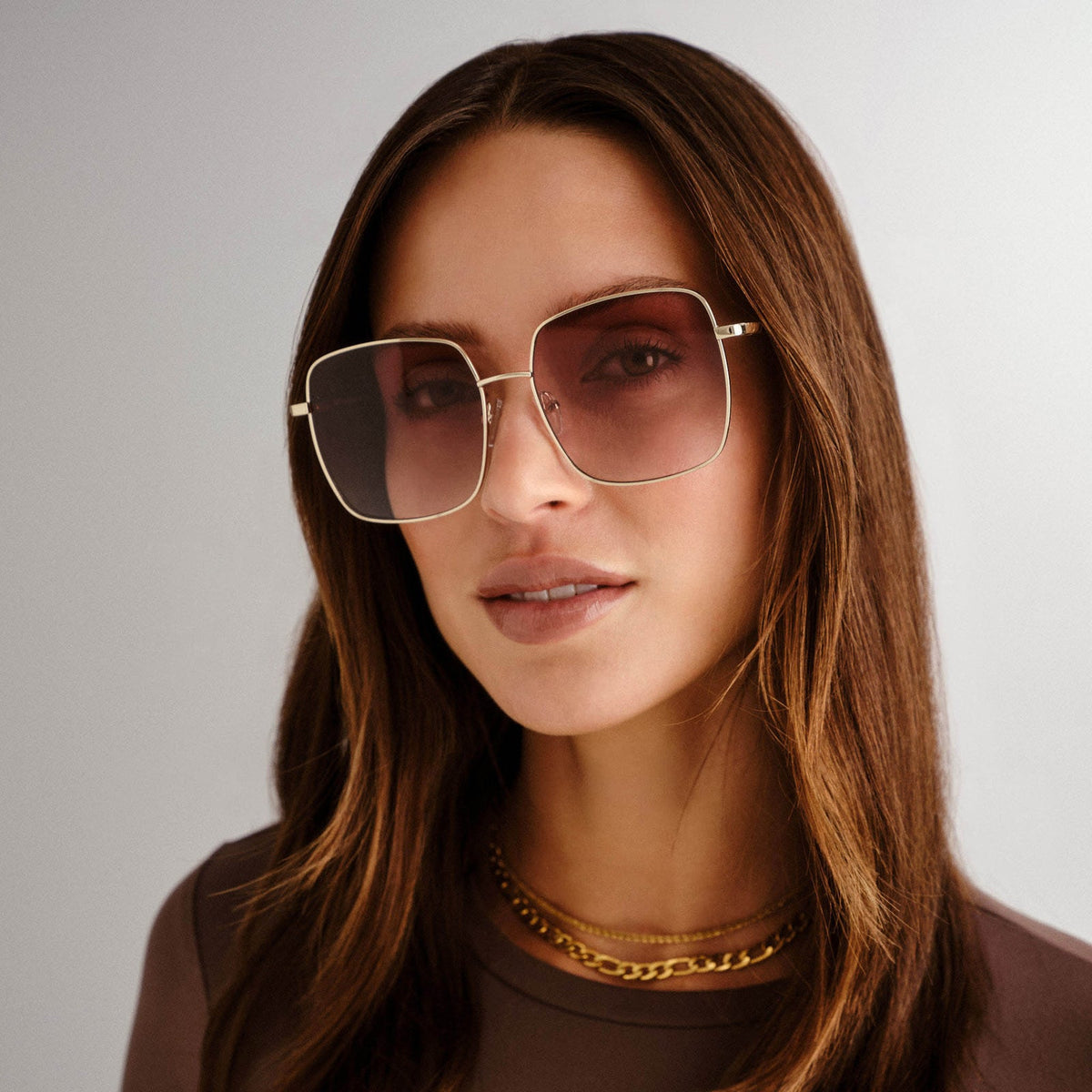 The Cherished 70s Style Sunglasses - Gold Tan Gradient