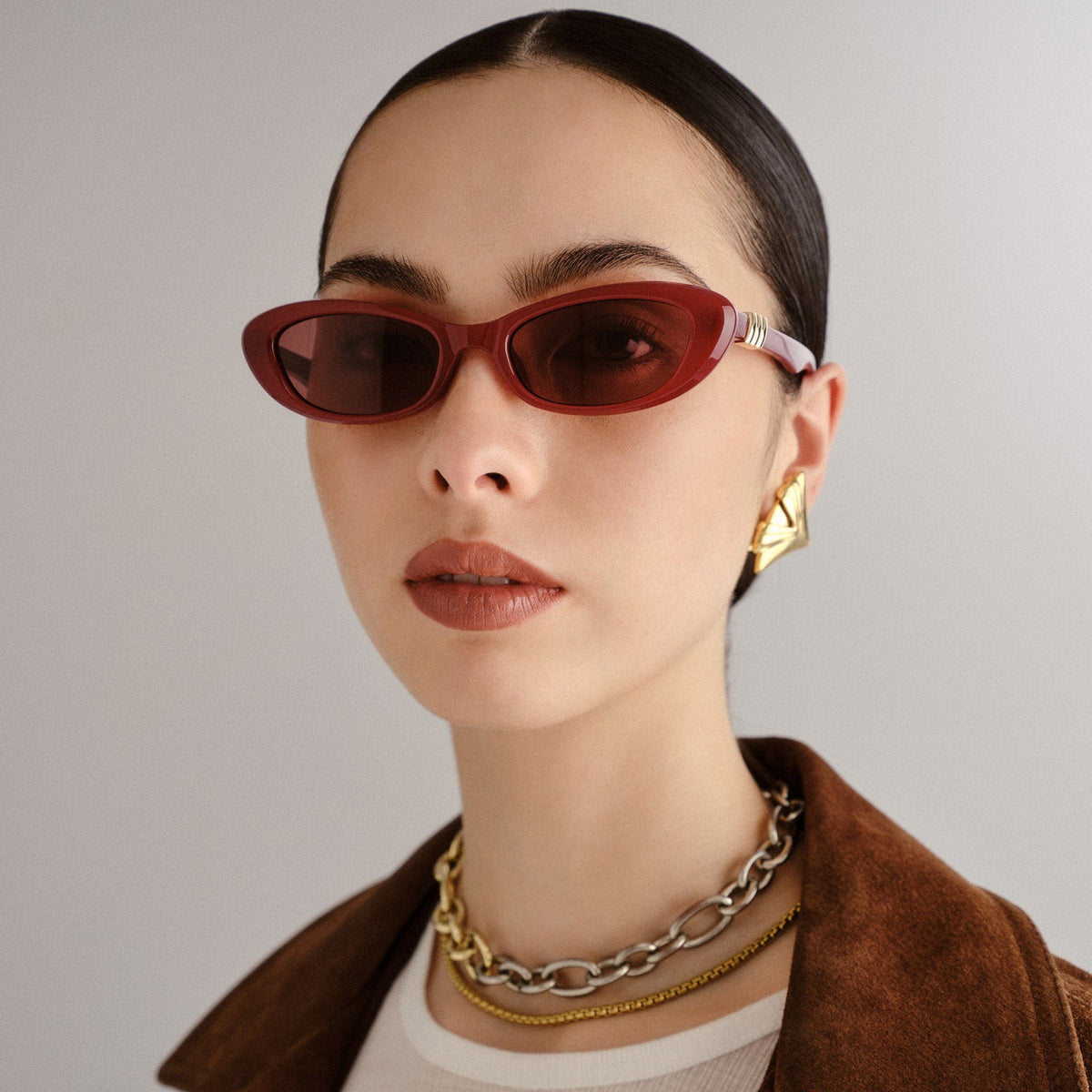 The Whisperer Cat Eye Sunglasses - Garnet