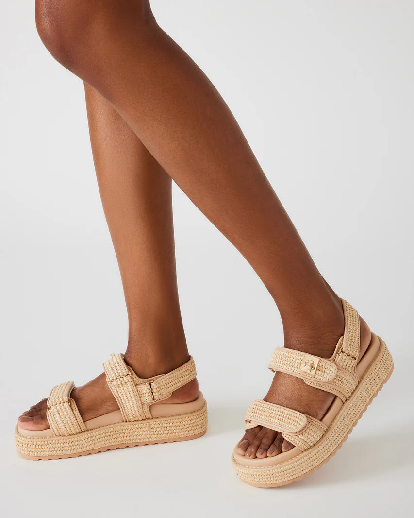 Big Mona Chunky Platform Sandal Natural Raffia