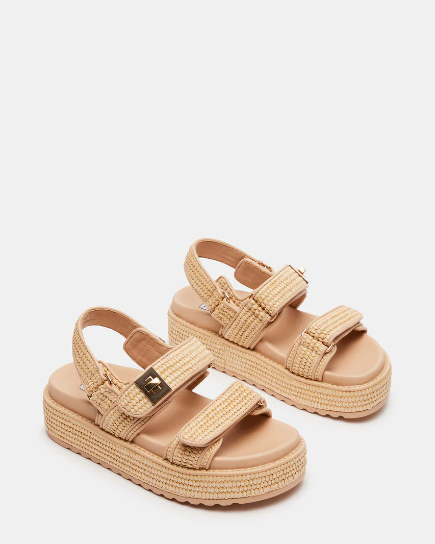 Big Mona Chunky Platform Sandal Natural Raffia