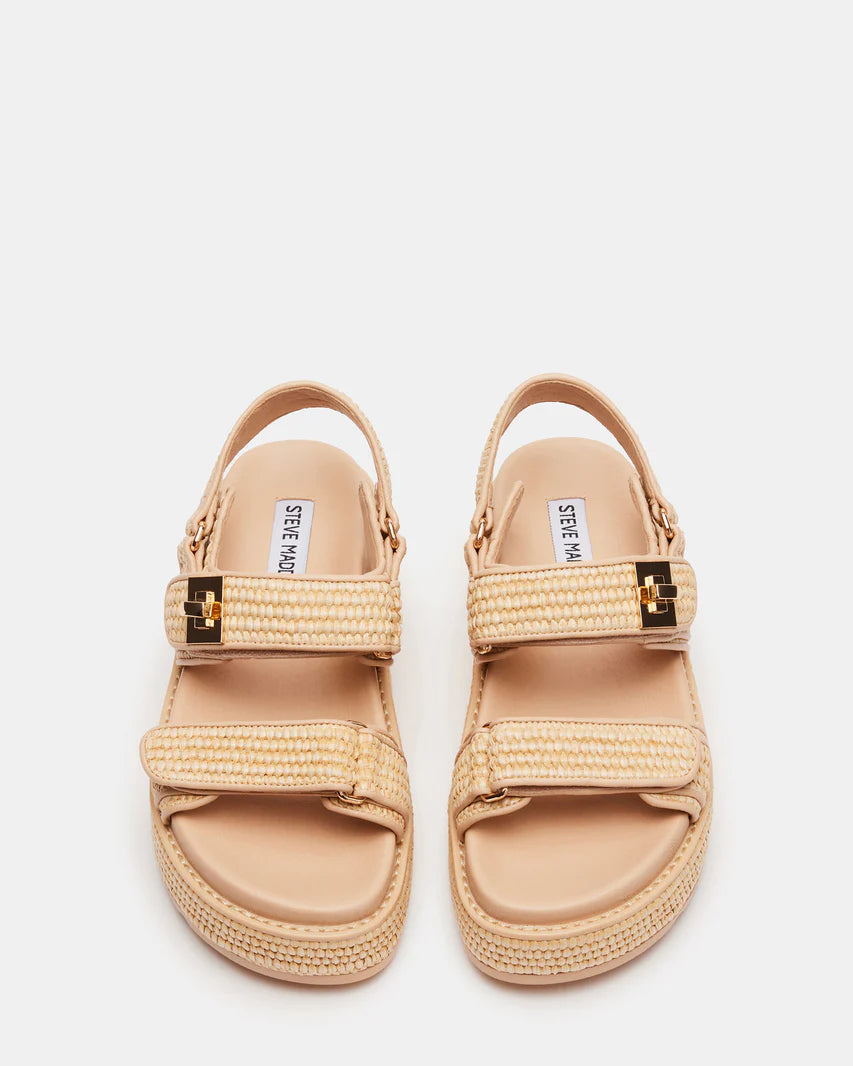 Big Mona Chunky Platform Sandal Natural Raffia