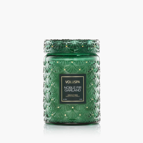 Noble Fir Garland 18oz Large Glass Jar Candle