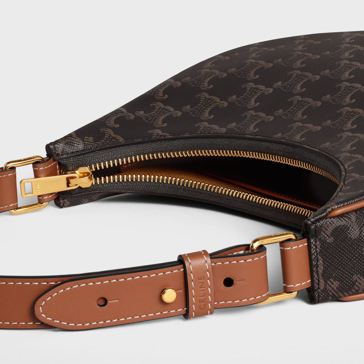 Celine Ava Bag in Triomphe Canvas and Calfskin