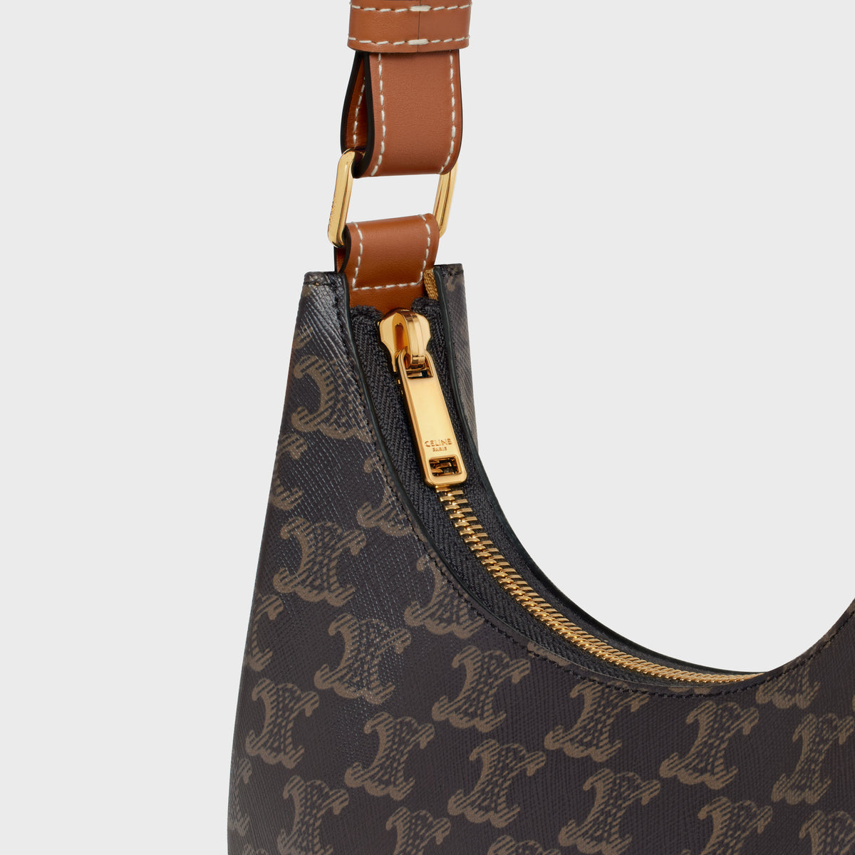 Celine Ava Bag in Triomphe Canvas and Calfskin