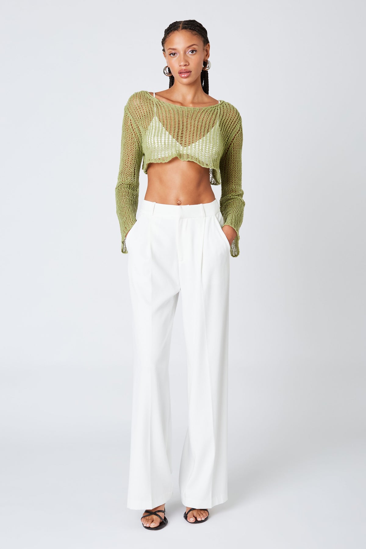 Taylor Trouser wide leg pants - white