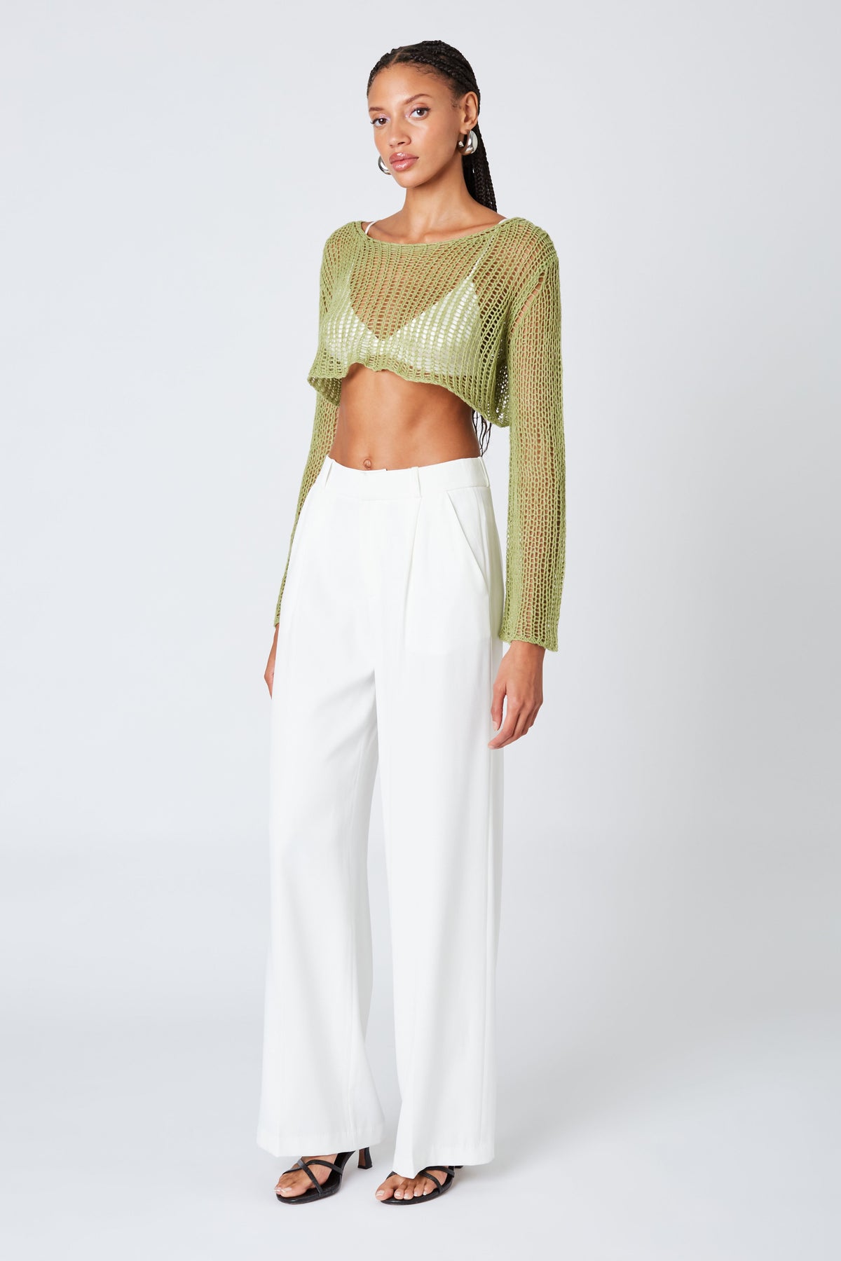 Taylor Trouser wide leg pants - white