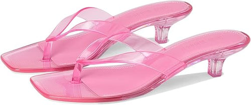 Tracie Y2K Jelly Thong Kitten Heel Sandal -  Pink