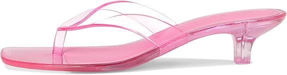 Tracie Y2K Jelly Thong Kitten Heel Sandal -  Pink