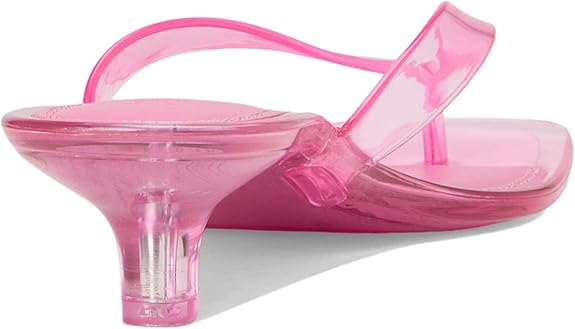 Tracie Y2K Jelly Thong Kitten Heel Sandal -  Pink