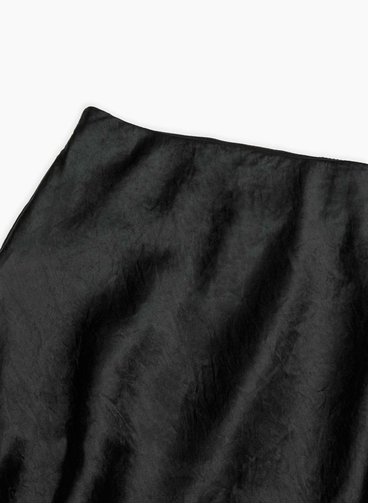 Lea Satin Mini Skater Skirt - Black