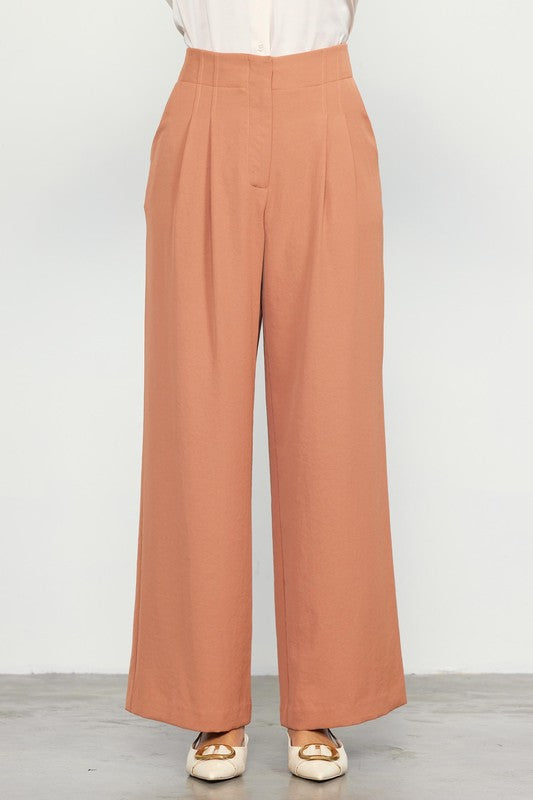 Corey Recyled Wide Leg Pants - Hazelnut