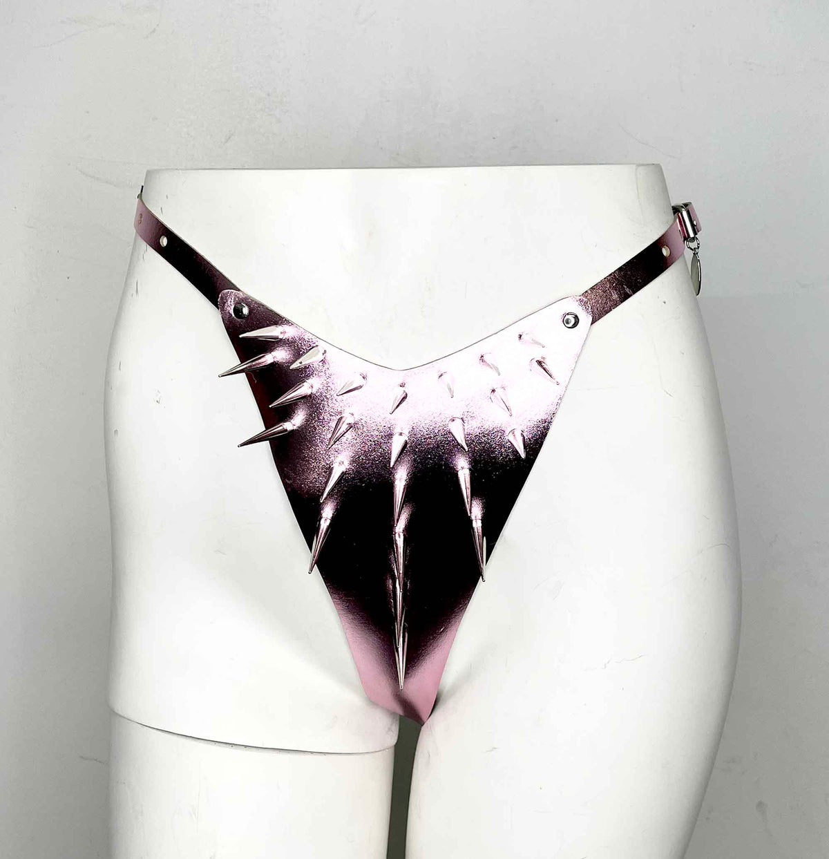 Andromeda Leather Spiked Thong Harness Underwear