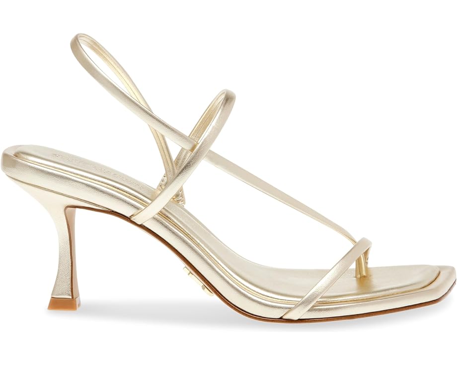 Locke Gold Leather Strappy Mid-Heels