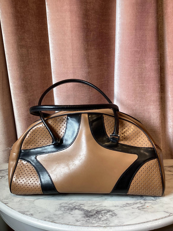 Vintage Y2K Tiffany and Fred Leather oversized east west bowler bag on