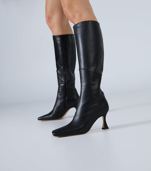 Fantasy Black Venice Calf Leather Boots - Black