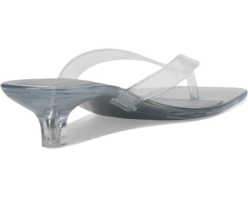 Tracie Y2K Jelly Thong Kitten Heel Sandal - Clear