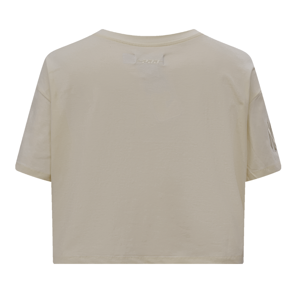 Yankees Embroidery Patch Crop Tee - Taupe