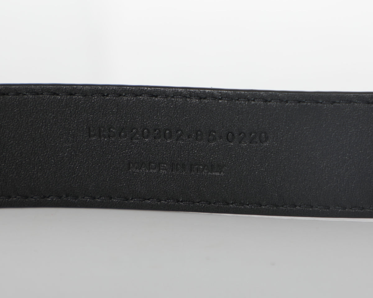Yves Saint Laurent Snakeskin Leather Heart Mini Bag Belt - Black