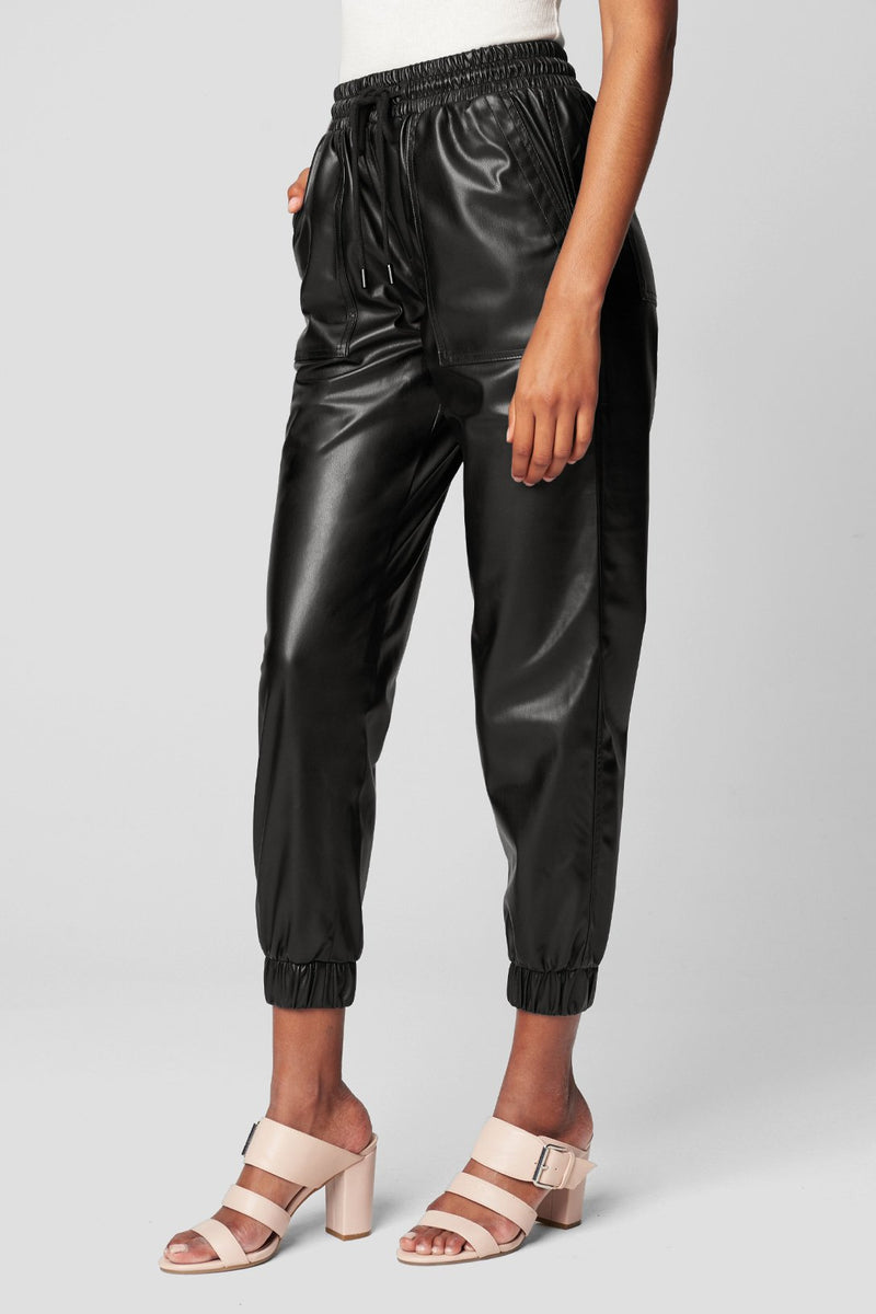 Blank NYC Black Widow Vegan Leather Jogger Pants - Black