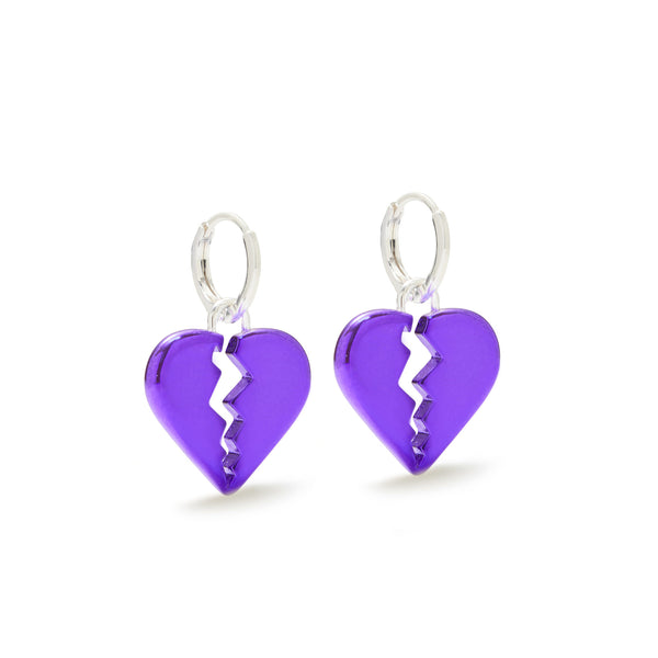 Johannah Masters - Heartbreaker Charm Electroplated Hoop Earrings