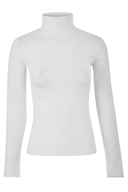 CLASSIC MOCK NECK STRETCH TOP - WHITE - Mint Market 
