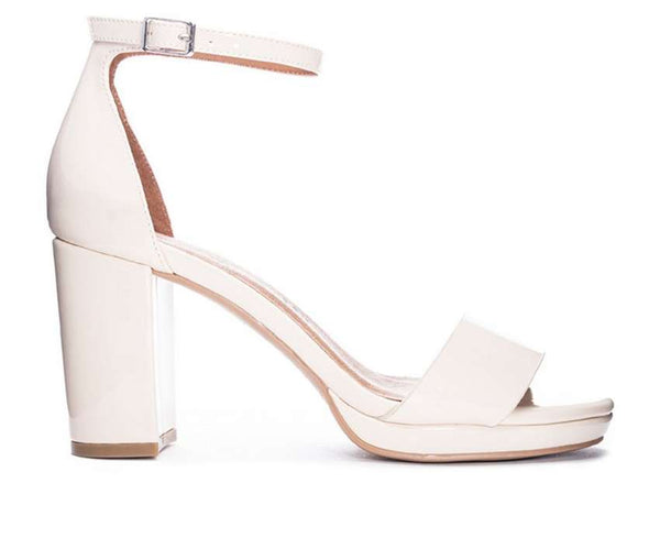 Chinese Laundry - Teri - Vegan Leather Dress Chunky Heels - Bone