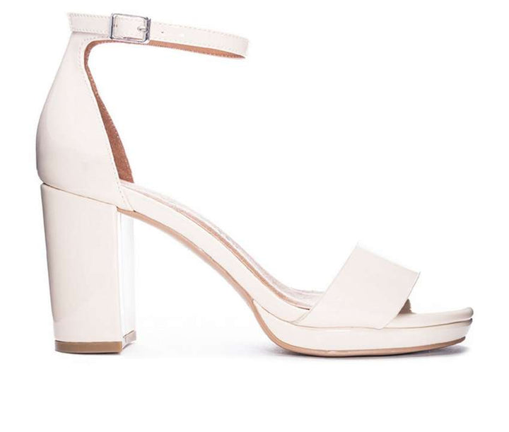Chinese Laundry - Teri - Vegan Leather Dress Chunky Heels - Bone