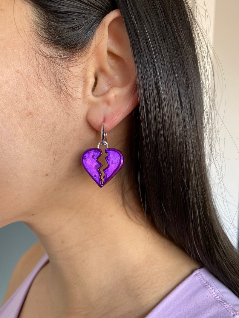 Johannah Masters - Heartbreaker Charm Electroplated Hoop Earrings