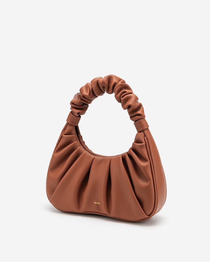 JW Pei Gabbi Vegan Leather Scrunchie Shoulder Bag - Nutella