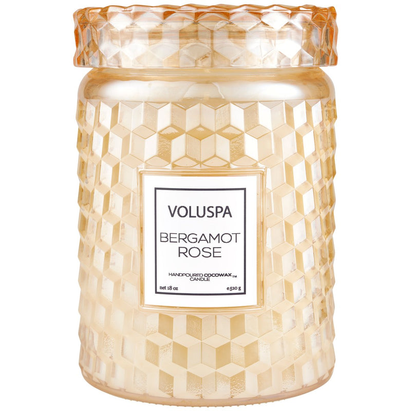 Voluspa Bergamot Rose Large Glass Jar Candle