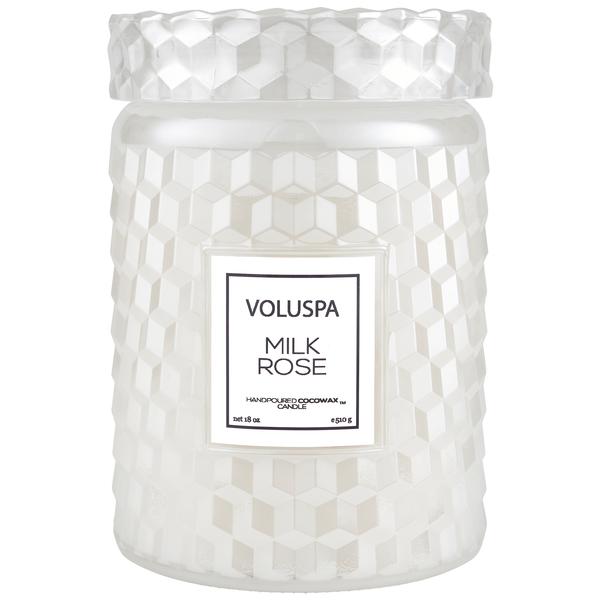 Milk Rose Large Glass Jar Candle with Lid