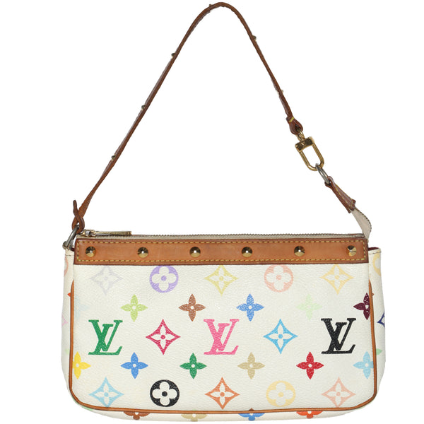 Vintage 2000s Louis Vuitton Takashi Murakami Pochette Monogram Leather Shoulder Bag