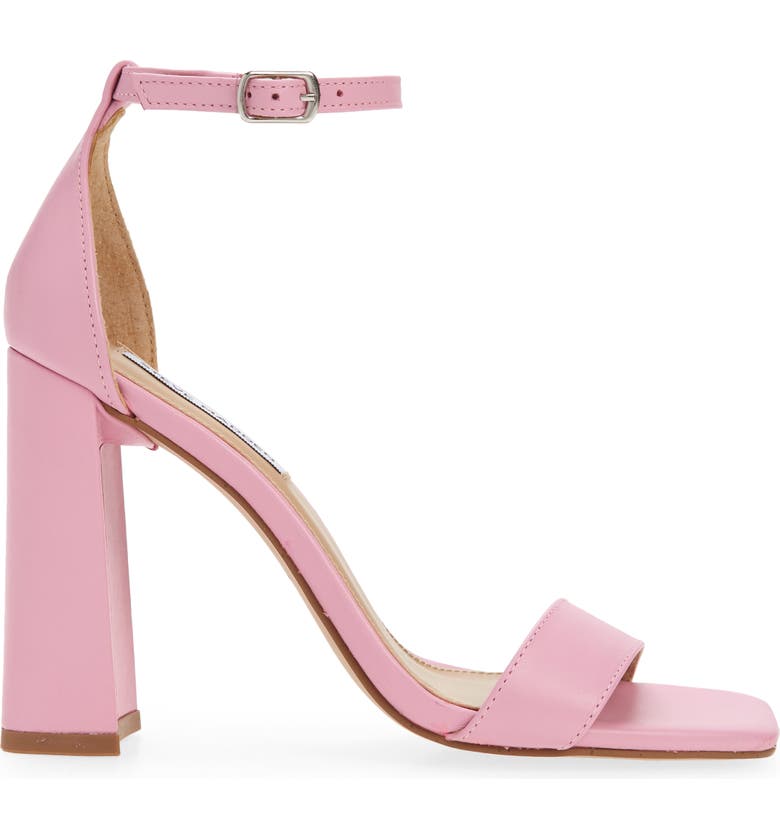 Tia Block Heel Vegan Leather Sandal Heels - Rose Pink