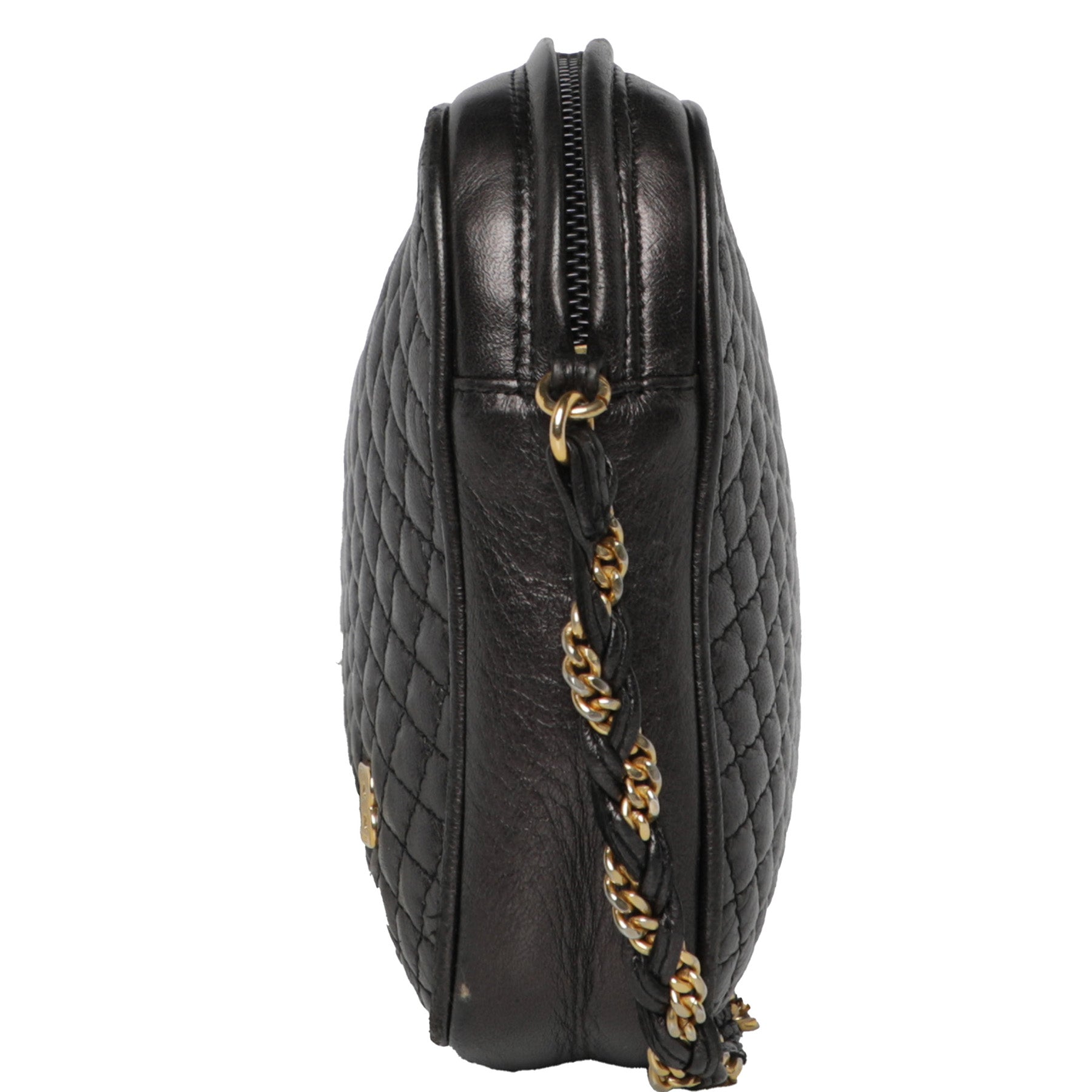 Vintage 80s Bally Quilted Lambskin Leather Crossbody Camera Bag