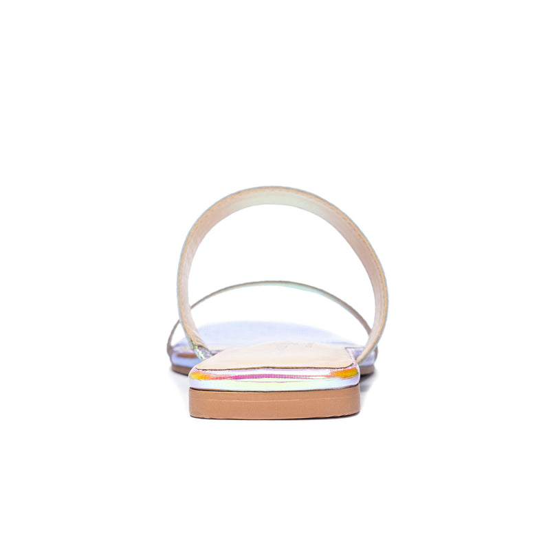 Deana Leather Hologram Slide Sandal - Hologram