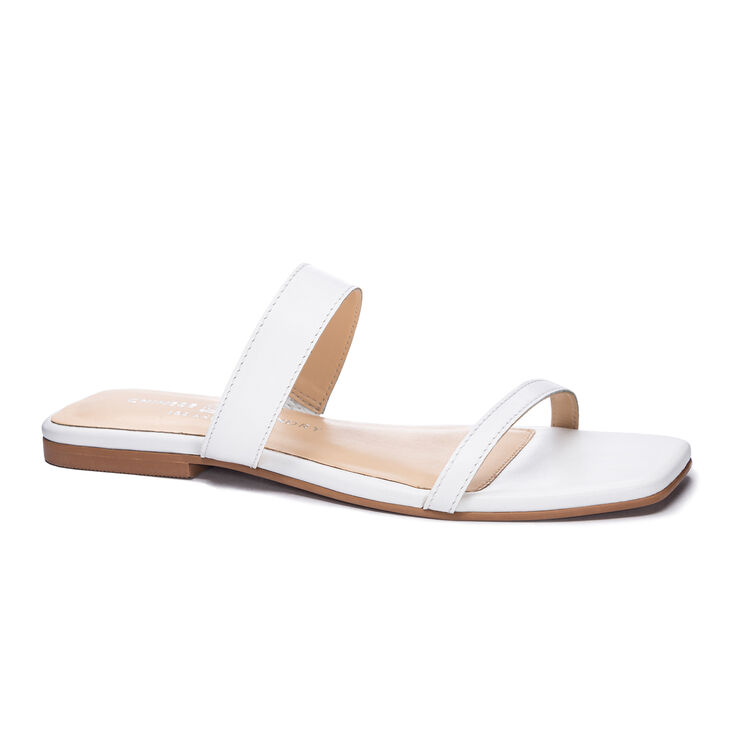 Deana Leather Slide Sandal - White